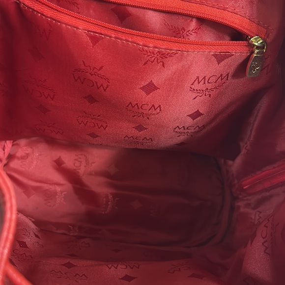 MCM Red Leather Large Backpack Vintage - Picture 14 of 15